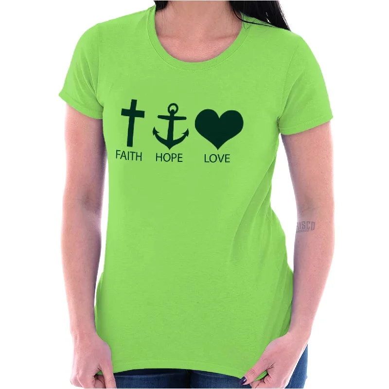 Faith Anchor Love Ladies T Shirt