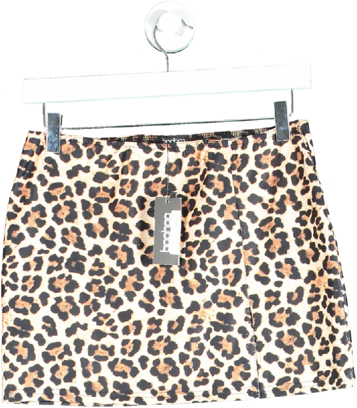 Boohoo Leopard Print Mini Skirt UK 10