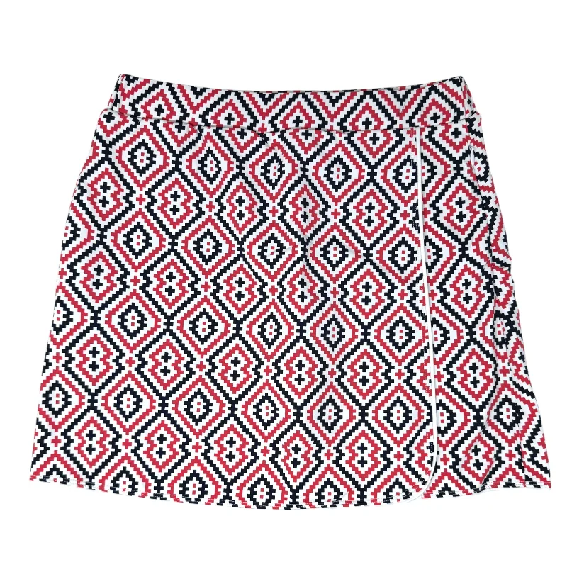 Palisades Pull On Wrap Tennis/Golf Skort By J Mclaughlin In Blue Red & White, Size: Xs