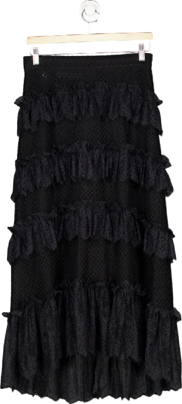 Philosophy di Lorenzo Serafini Black Lace Layered Skirt UK 8