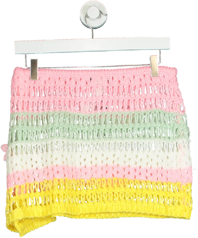 PrettyLittleThing Multicolour Crochet Mini Skirt UK S