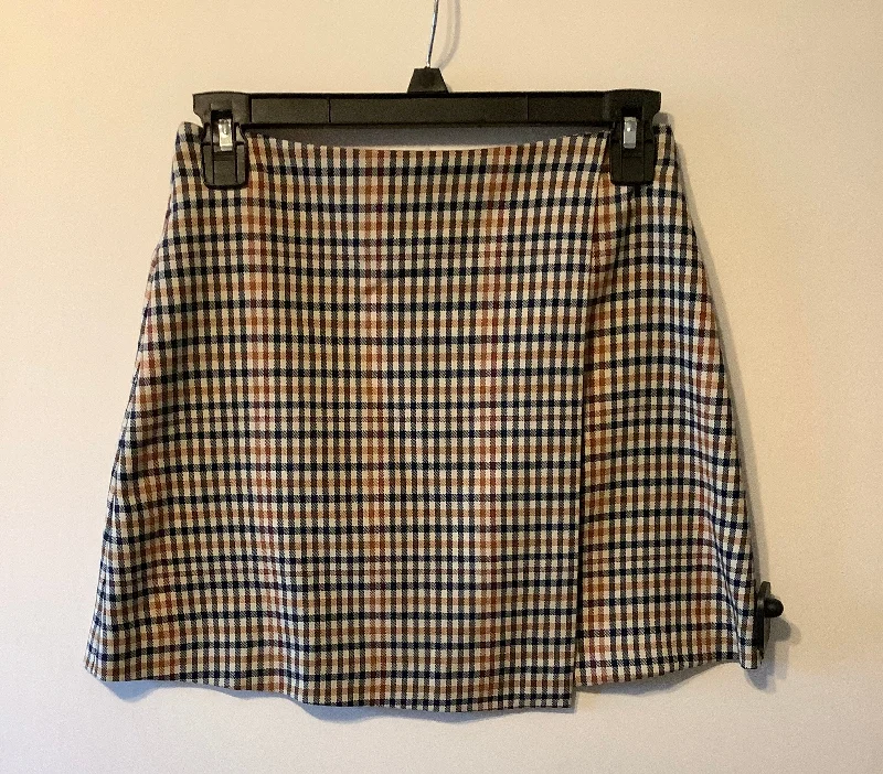 Skirt Mini & Short By Gianni Bini In Plaid Pattern, Size: 0