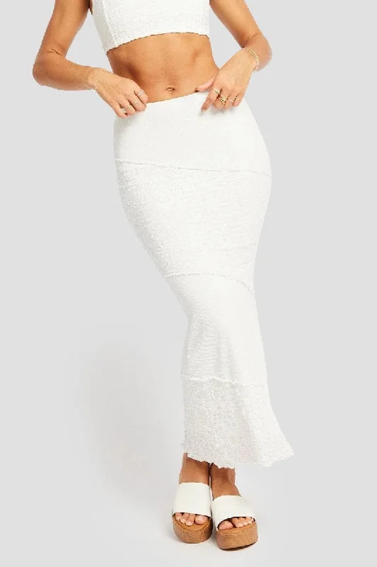 White Midi Skirt Texture