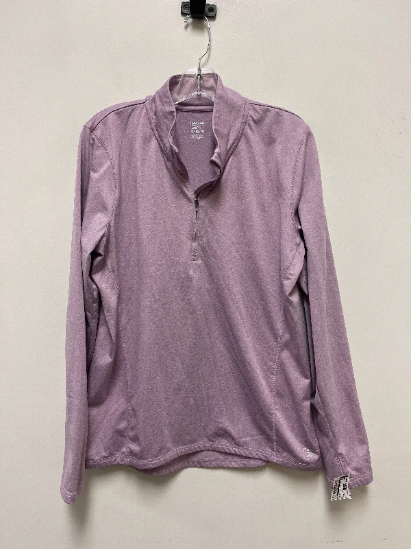 Athletic Top Long Sleeve Collar By Reebok In Purple, Size: Xl