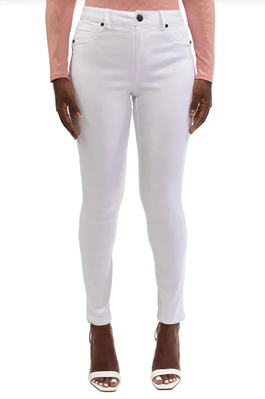 Butter High Rise Ankle Skinny Jeans In White