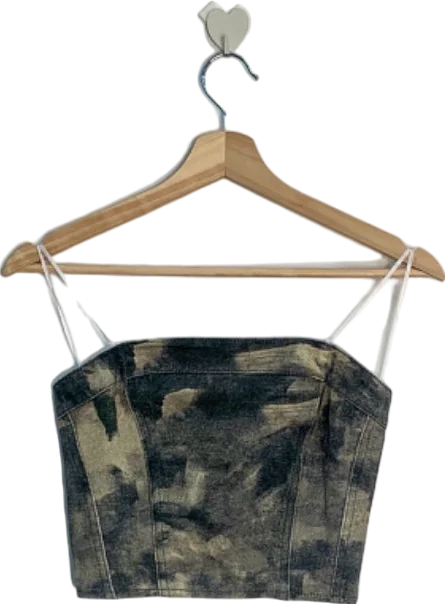 Fashion Nova Camo Tie-Dye Crop Top XS