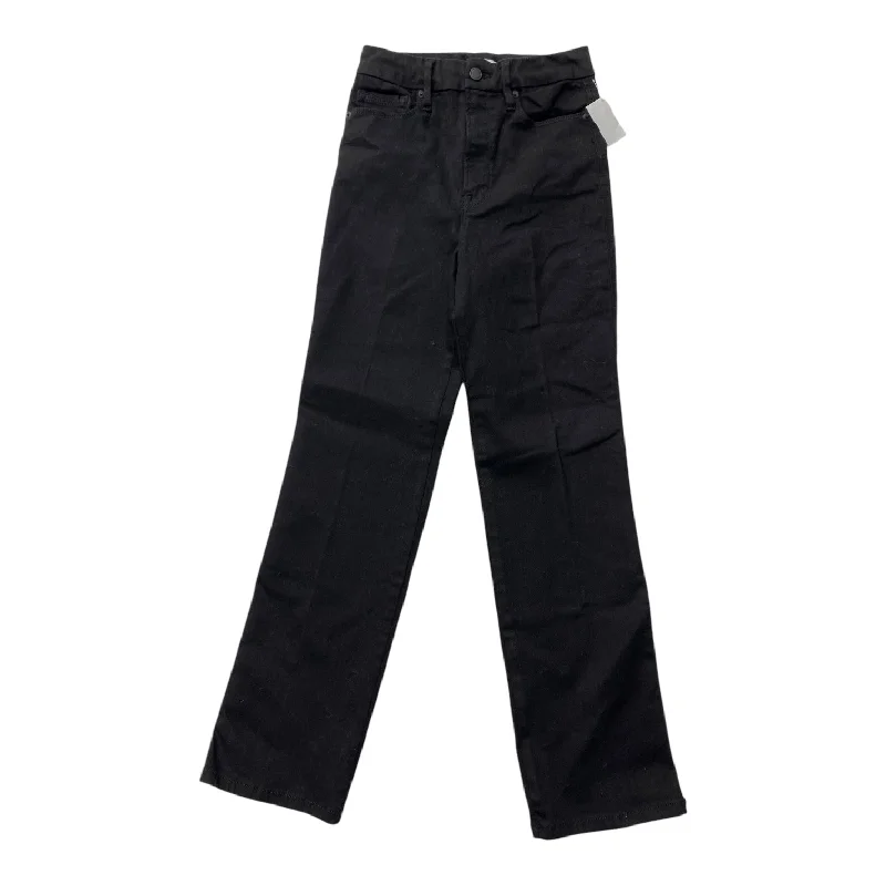 Jeans Boot Cut By Good American In Black Denim, Size: 4