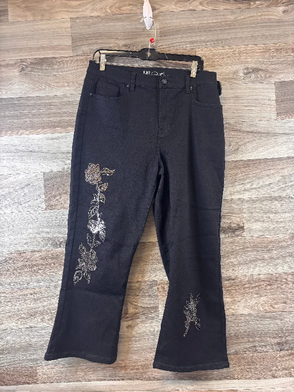 Jeans Flared By Diane Gilman In Black, Size: 16