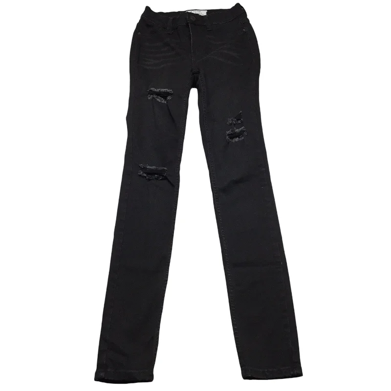 Jeans Skinny By Free People In Black Denim, Size: 2