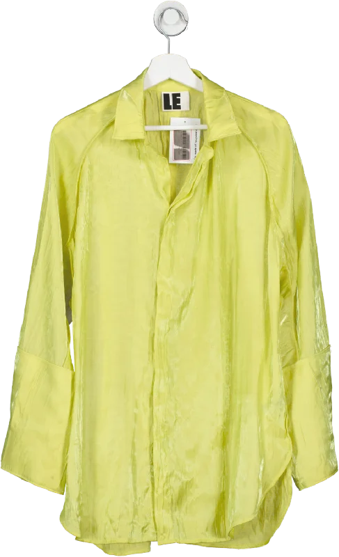 local european Yellow Crinkle Blouse UK XS