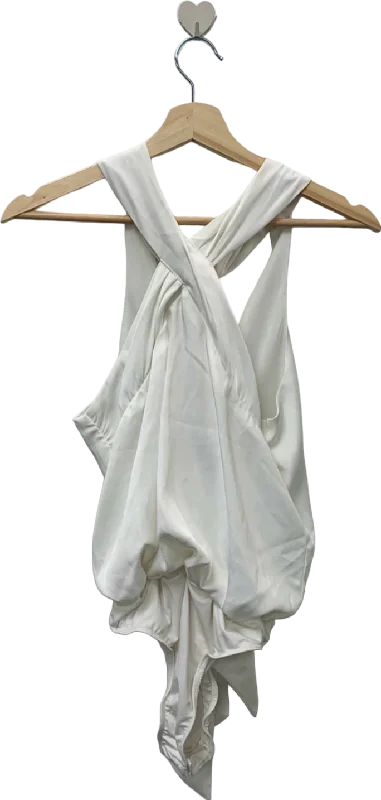 Peace + Love White Cross Strap Halter Bodysuit Size 6