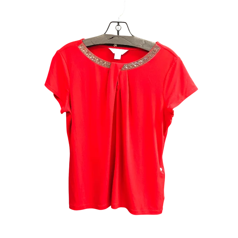 Top Short Sleeve By Liz Claiborne In Red, Size: M