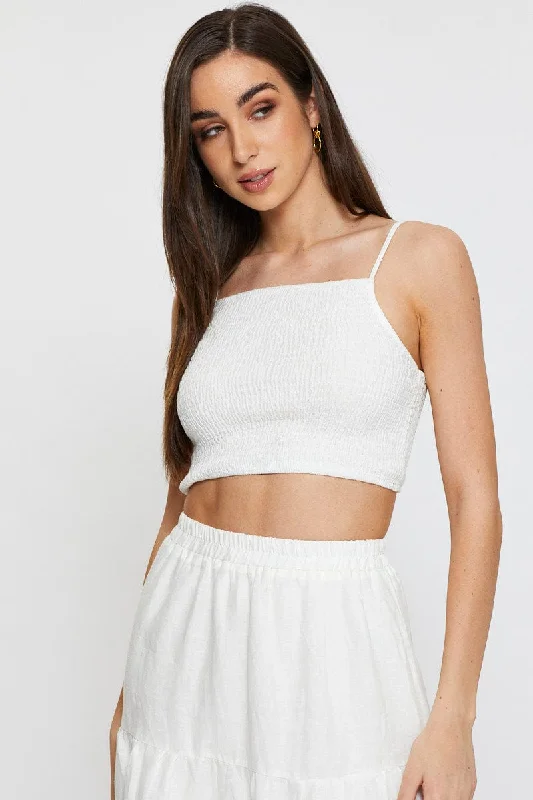 White Singlet Top Sleeveless