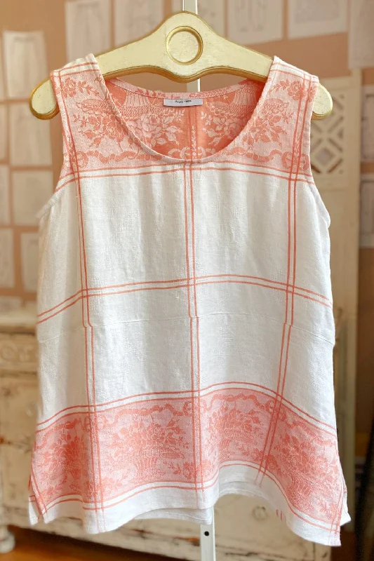 Pinks Vintage Tablecloth Mid Seam Tank