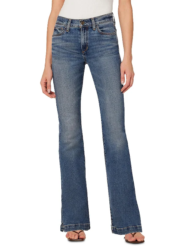 Womens Denim Split Hem Bootcut Jeans