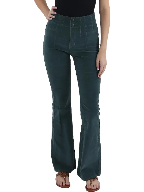 Womens High Rise Corduroy Flared Jeans