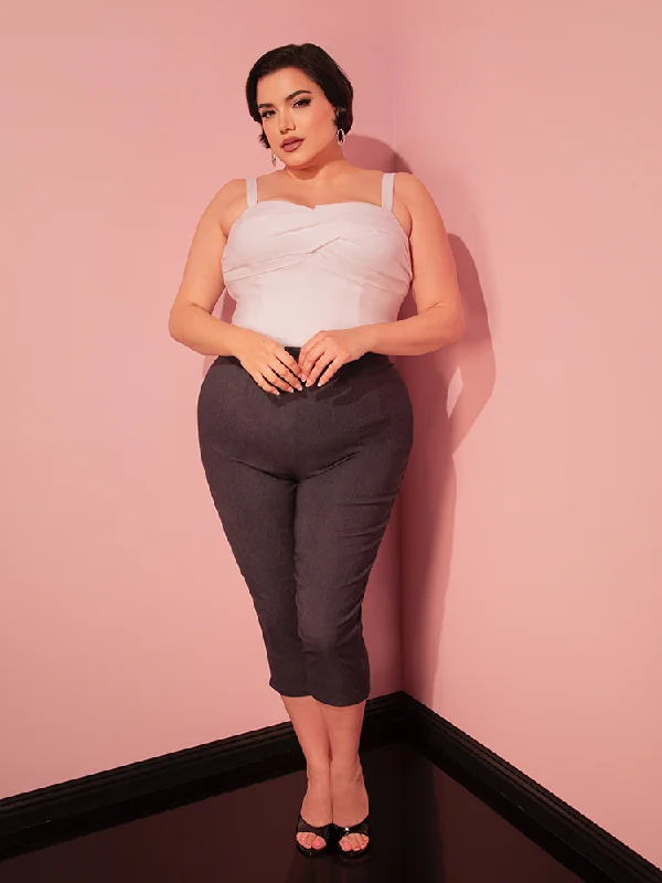 Capri Pants in Faux Denim - Vixen by Micheline Pitt