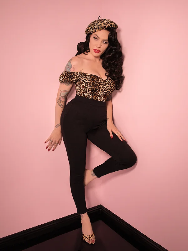 Cigarette Pants in Black Ponte - Vixen by Micheline Pitt