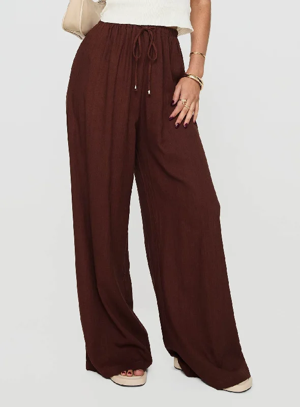 Ogilvie Linen Blend Pants Chocolate