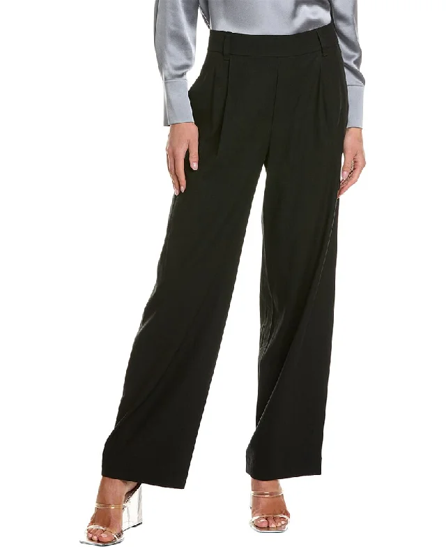 Vince Straight Leg Pull-On Linen-Blend Pant