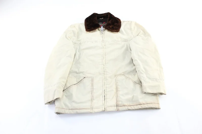 80's Sears Outwear Fur Lined Zip Up Jacket