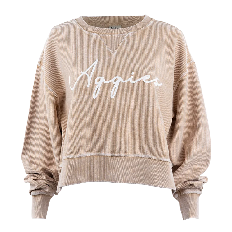 Aggies Heavy Script Corded Boxy Pullover