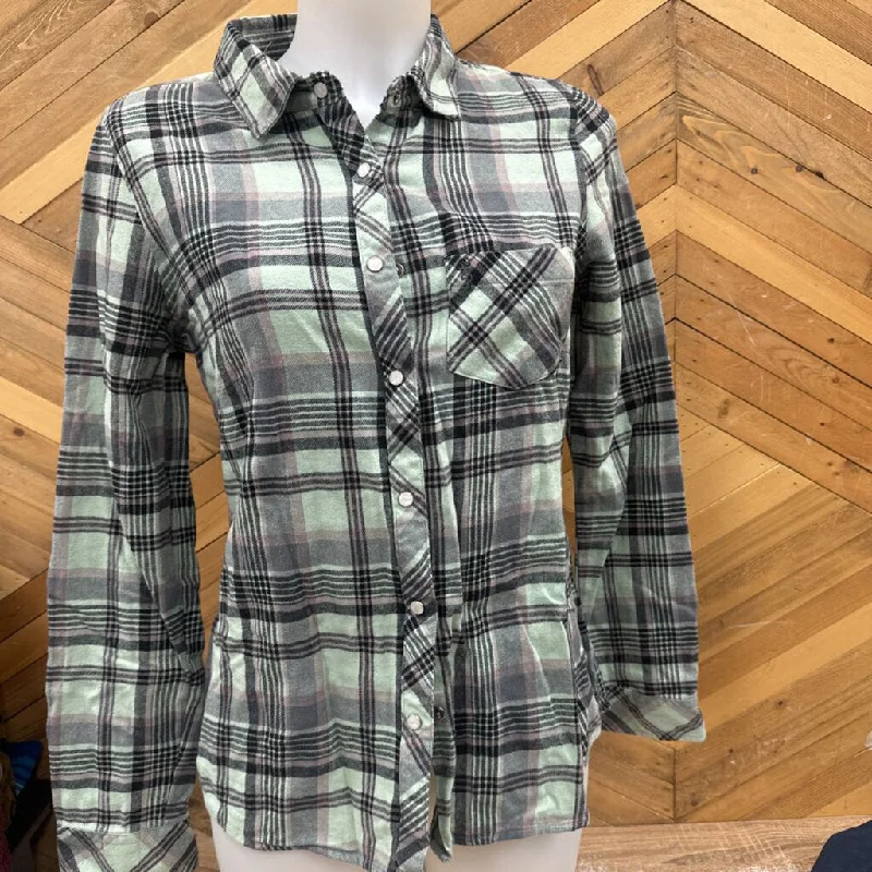 Browning - Women's Flannel Shirt - MSRP $95: Green/Grey/Black-women-MD