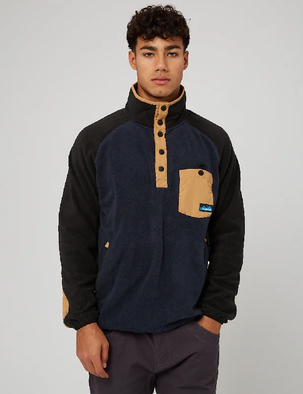 Kavu Teannaway Fleece Pullover Jacket - Marine Walker Navy Blue