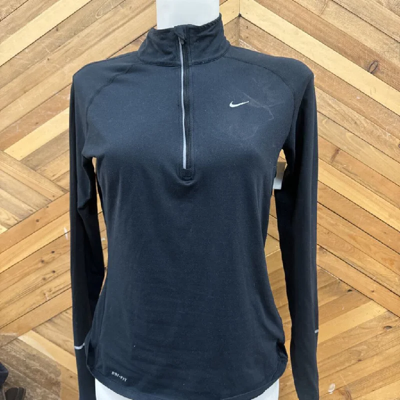 Nike - Women's Dri-Fit 1/4-Zip Baselayer Top - MSRP comp $85: Black-women-MD