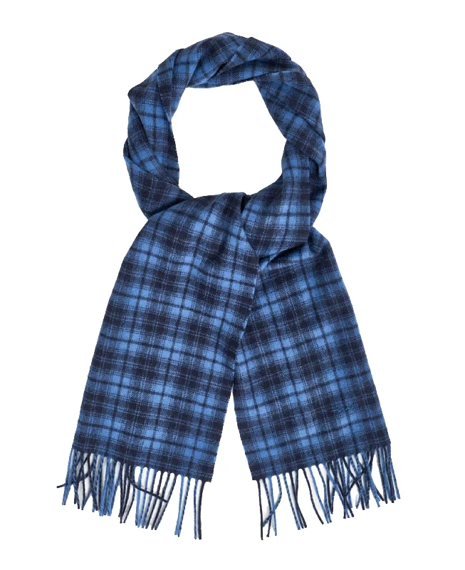 Plaid Check Woven Scarf - Salty Sea