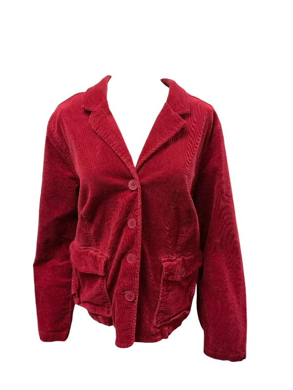 Relativity Women's Cord Blazer Red 2X