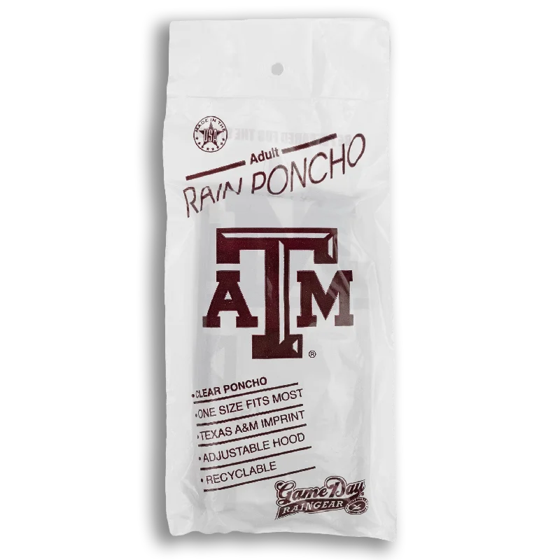 Texas A&M Lightweight Clear Rain Poncho