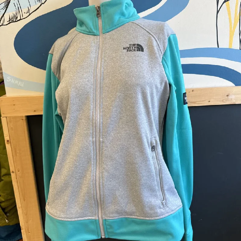 The North Face - Women's Full-Zip Active Fleece - MSRP comp $120: Grey/Teal Blue-women-LG