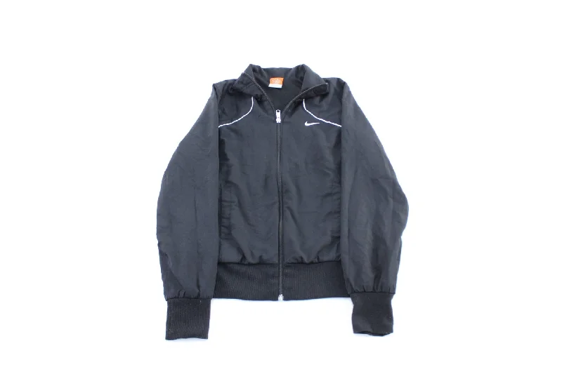 Women's Nike Embroidered Logo Black Zip Up Jacket