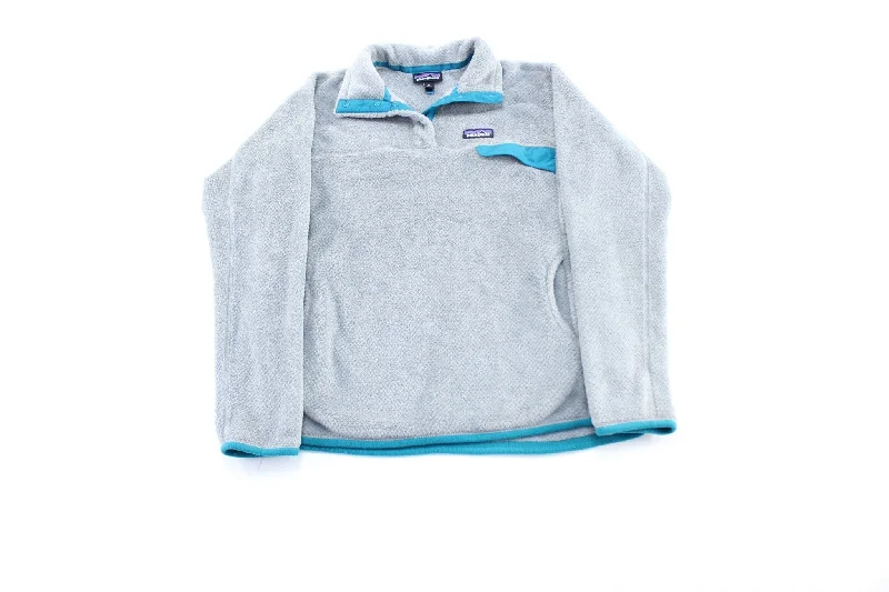 Women's Patagonia Logo Patch Grey & Turquoise Pullover Jacket