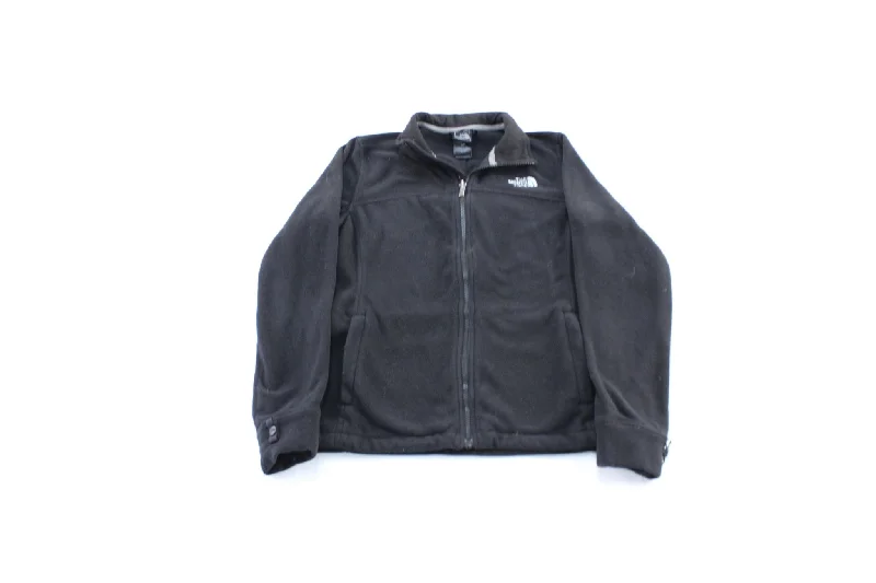 Women's The North Face Embroidered Logo Black Fleece Zip Up Jacket