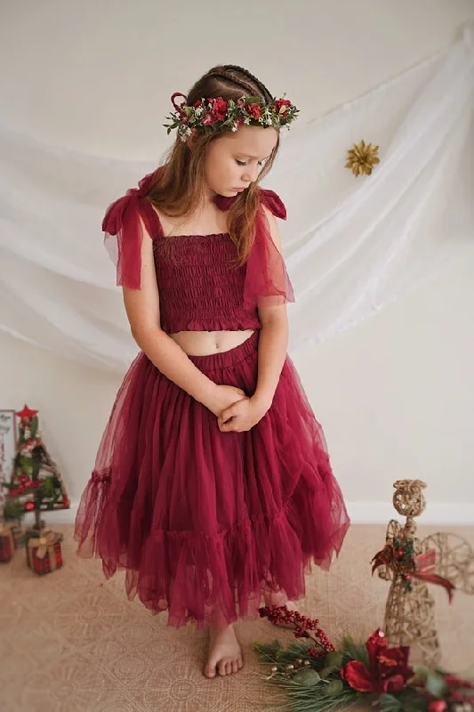 Haven Girls Burgundy Tulle Set