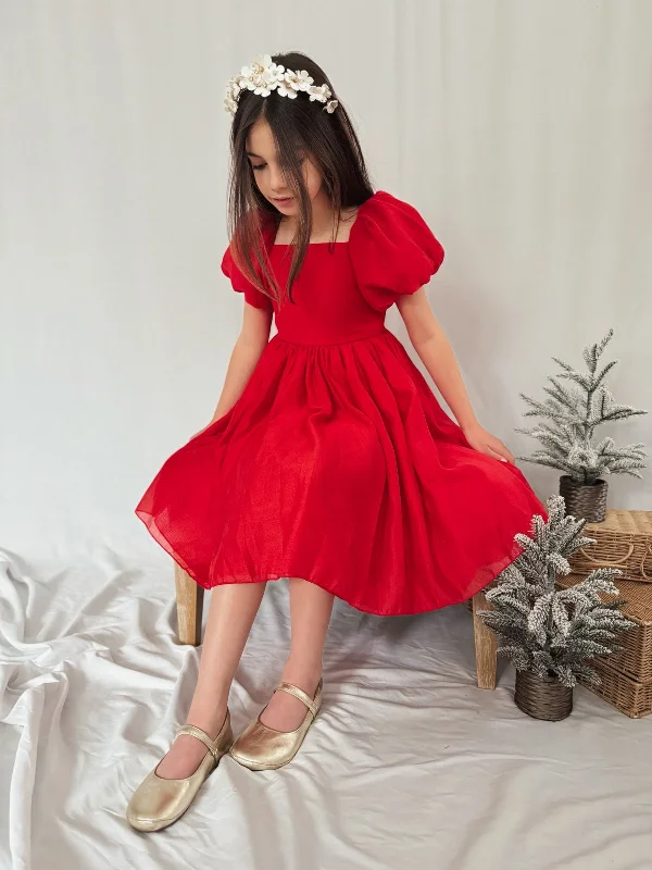 Lucy Girls Red Christmas Dress