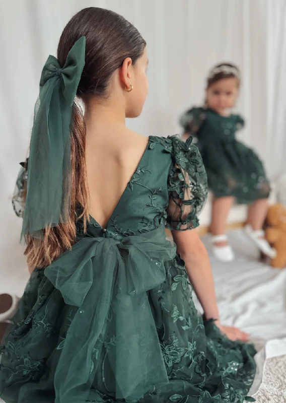 Vienna Girls Green Christmas Dress