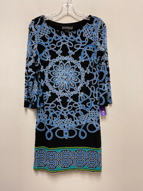 Black & Blue Dress Casual Midi Jessica Howard, Size S