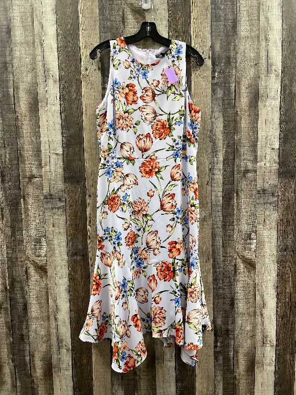 Floral Print Dress Casual Midi Maggy London, Size L