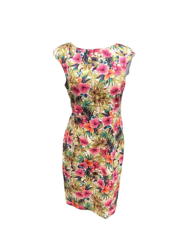 Floral Print Dress Casual Midi Zara Basic, Size L