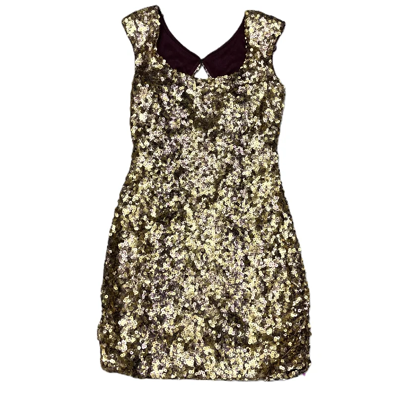 Gold & Purple Dress Party Midi By Aqua, Size: Xs