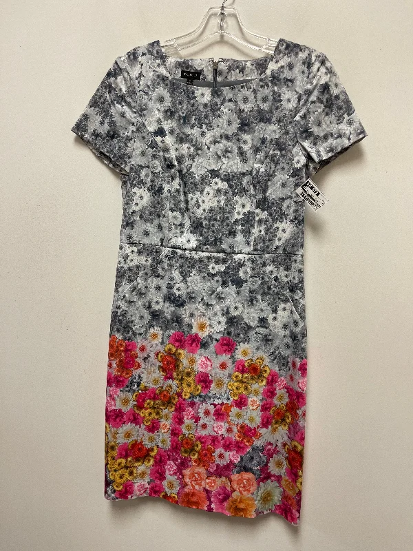 Grey & Pink Dress Casual Midi Talbots, Size M