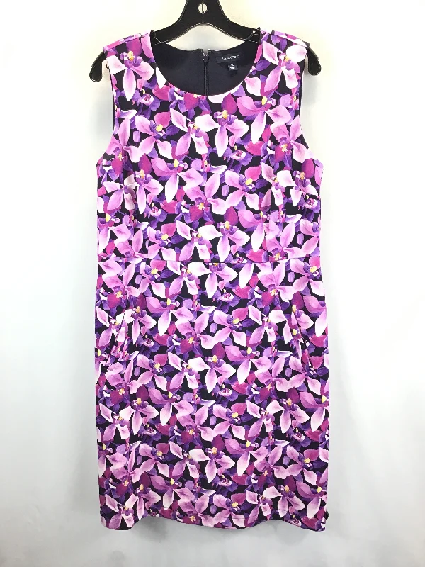 Purple Dress Casual Midi Lands End, Size 14