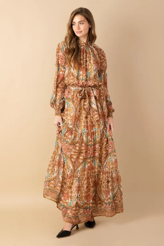 TIMELESS TAPESTRY WOVEN MAXI DRESS