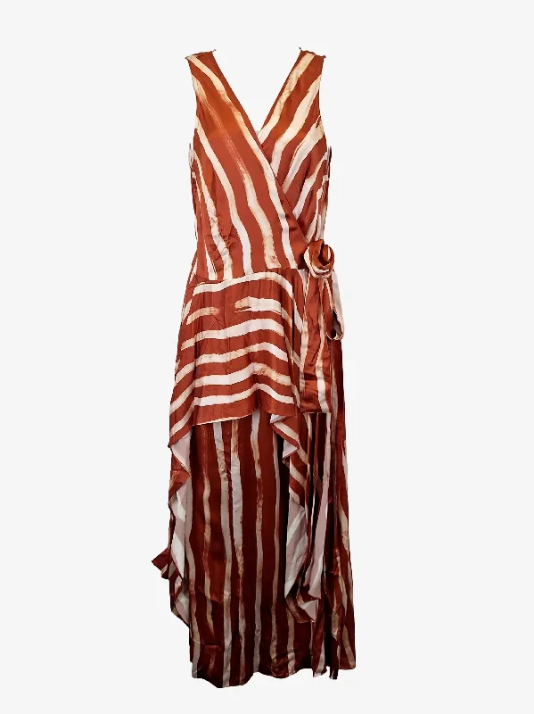 Sass & Bide Terracotta Silk Wrap Maxi Dress Size 10