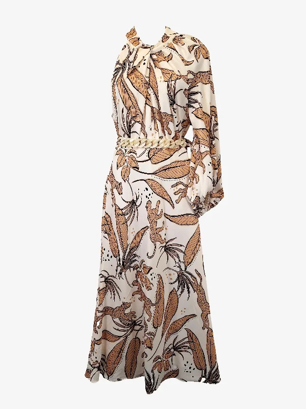 Sheike Cali Jungle One Shoulder Maxi Dress Size 10