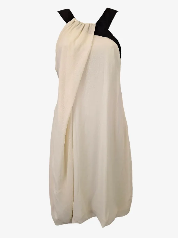 Very Very Draped Monochrome Evening Mini Dress Size 12