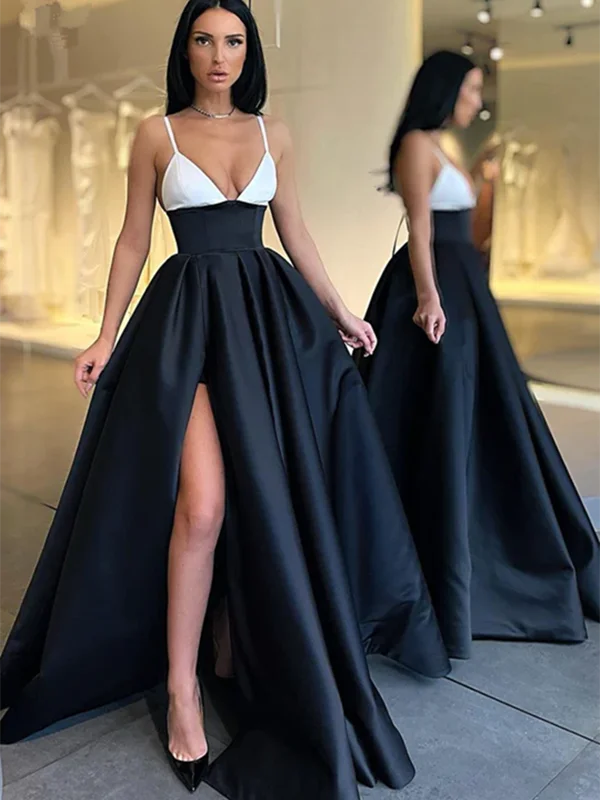 A-line simple Long Prom Dress, V-neck Girl Graduation Party Dresses, Newest 2023 Prom Dresses